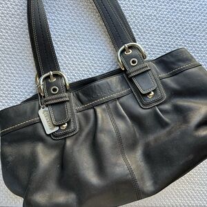 Coach Black Leather Shoulder Bag